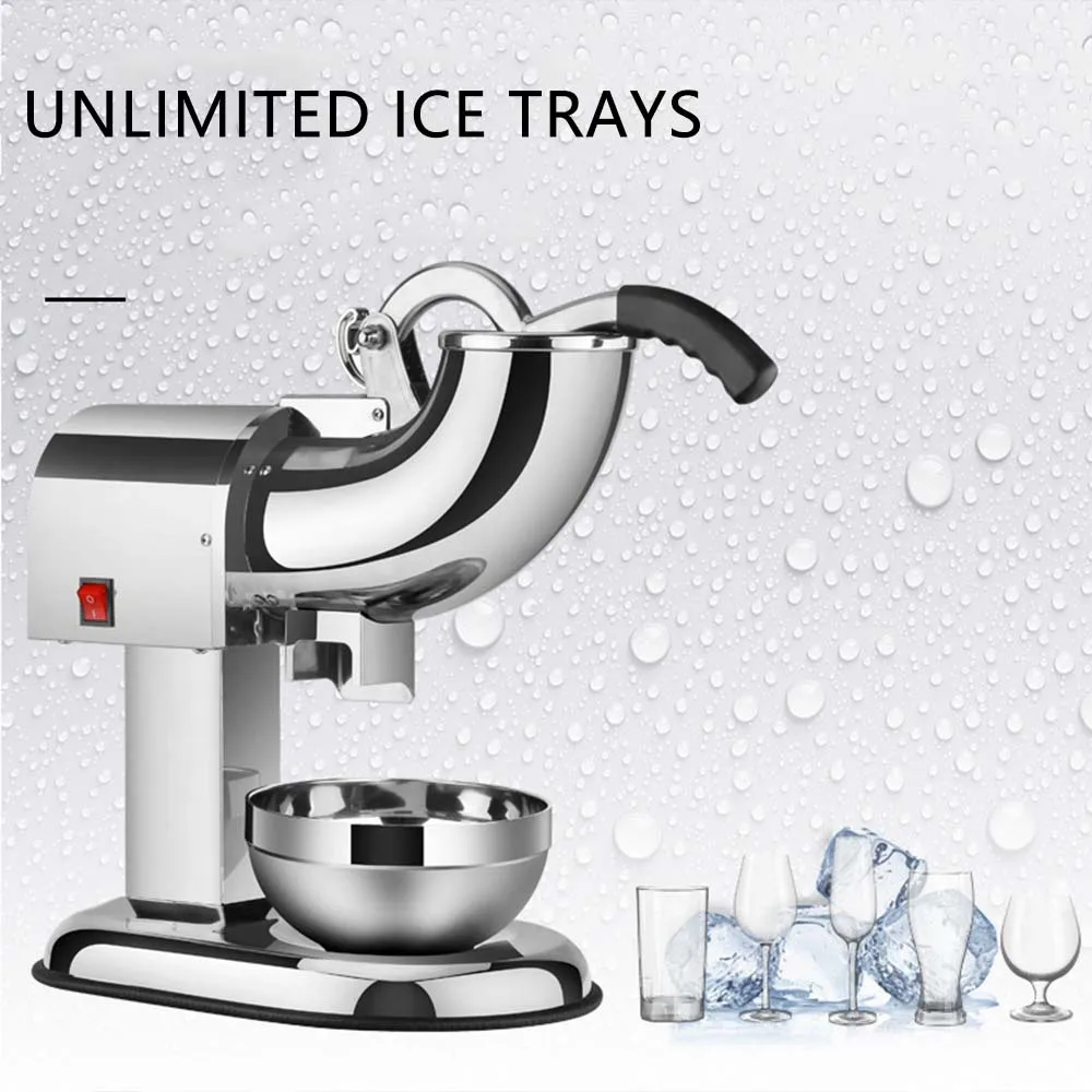 Commercial stainless steel ice crusher 100 kg/H Household ice crusher Double Blade Ice Shaver Machine