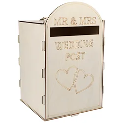 Caja de correos de madera para boda, suministros para boda, tarjeta de sobre de regalo, carta de sumisión, decoración de favores de fiesta