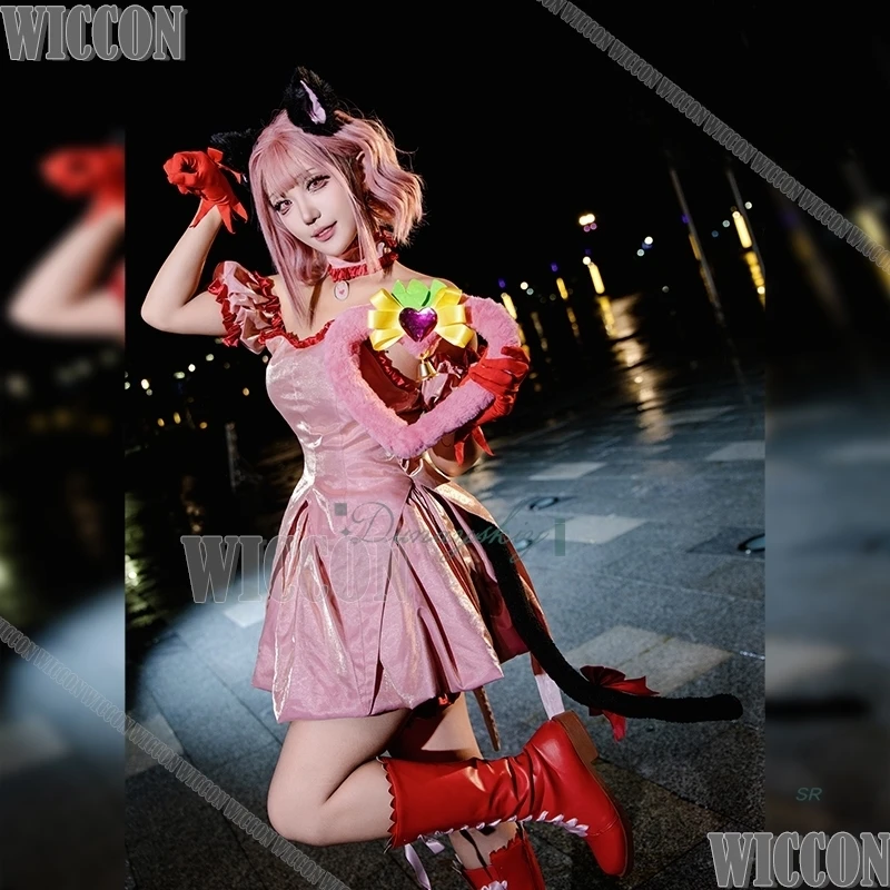 Momomiya Ichigo Vestiti Cosplay Fragola Gatto Orecchio Coda Anime Tokyo Mew Mew Rosa Lolita Vestito Prop Parrucca Halloween Comic Con Cos