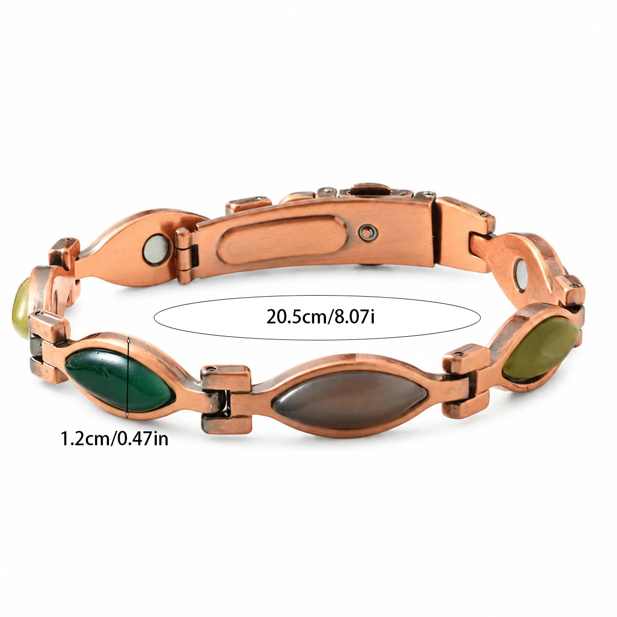 Vintage-Armband mit Kupferbeschichtung und Magnet, Magnettherapie-Armband für Damen und Herren, modischer Schmuck, Geschenk. – Detail 2