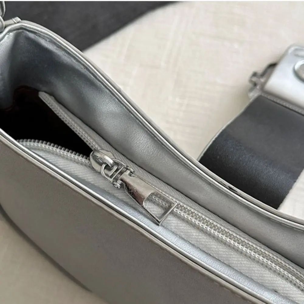 

Fashion Vintage Buckle Shoulder Bag Leisure Solid Color Women's Armpit Bag Y2k Cuasal PU Leather Handbag Female