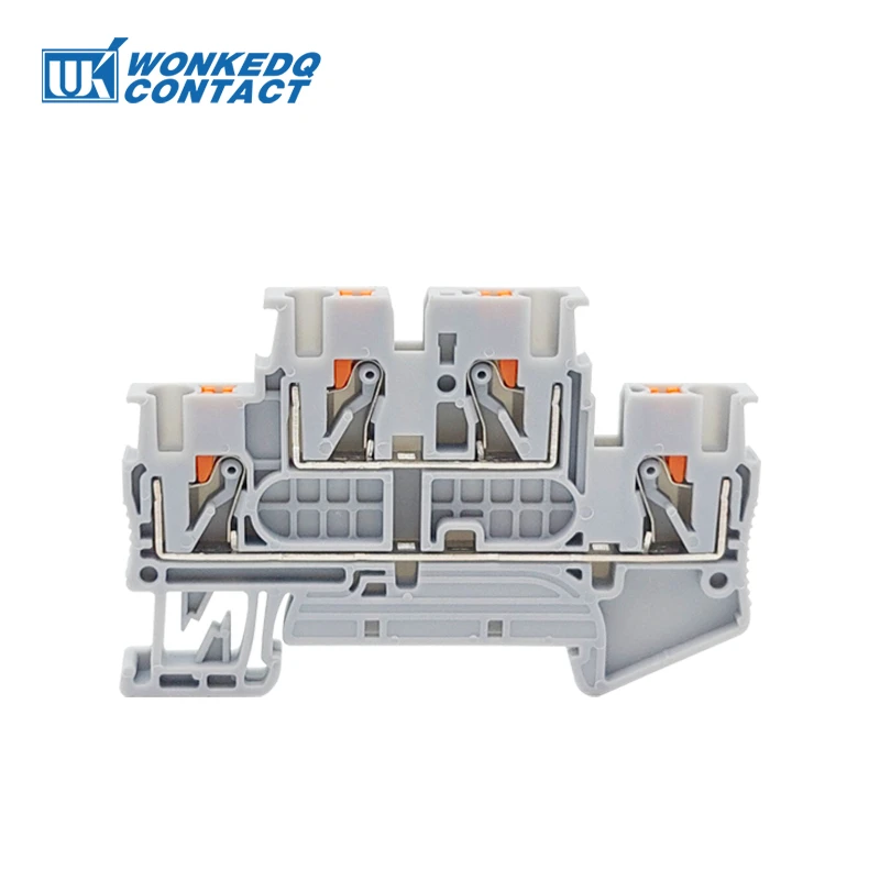 Din Rail Terminal Block PTTB 2.5 Push-in Double Level Electrical Connector 2 Layer 2.5mm² Connection Plug Wire PTTB2.5