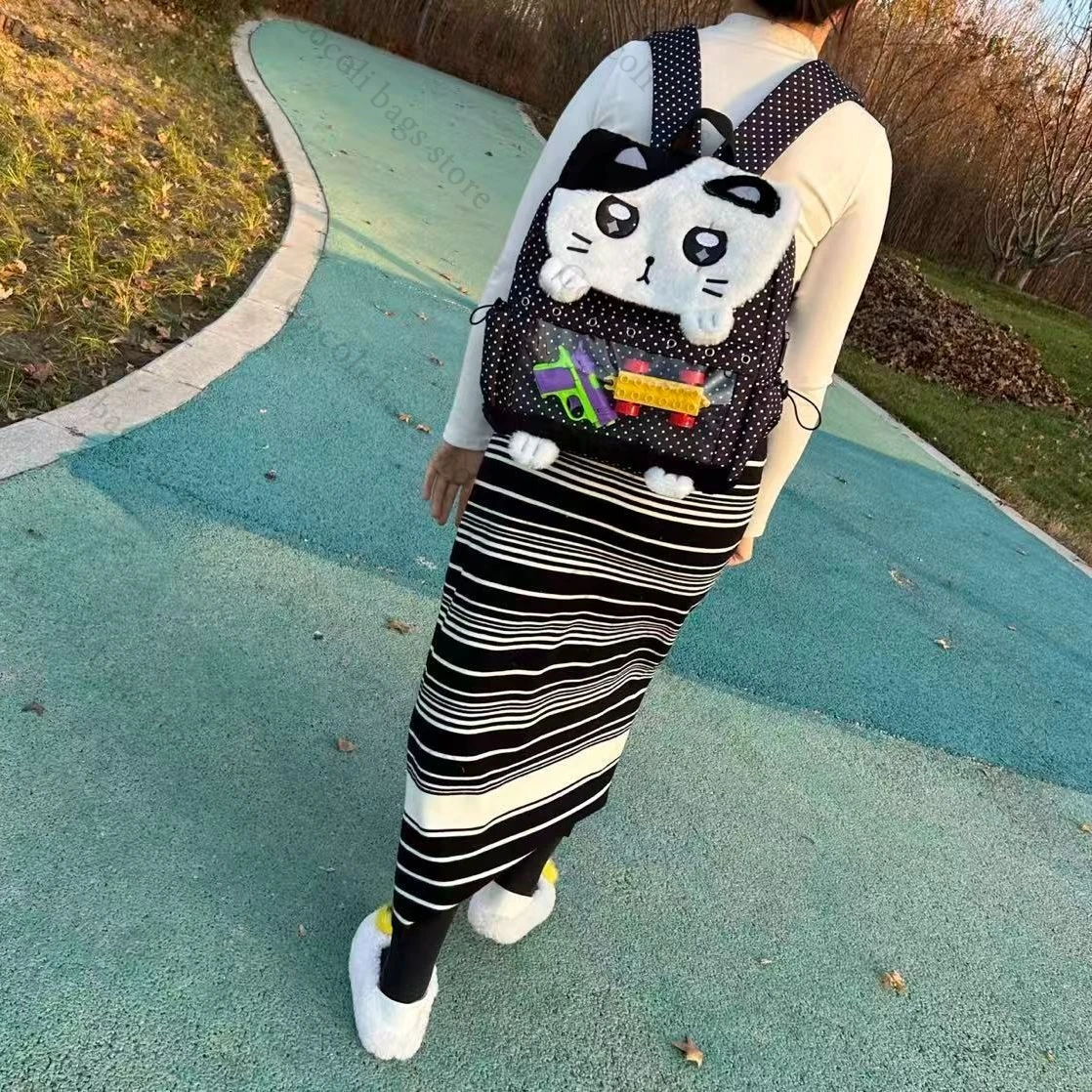 Плюшевый рюкзак Kitty с вышивкой и декором Ita Bag Kawaii Itabag Рюкзак для женщин Женская сумка большой вместимости Женский рюкзак