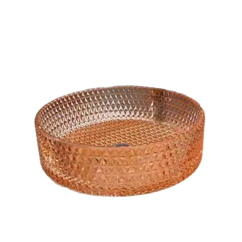 

Washbasin, transparent die-casting craft glass cylindrical table basin