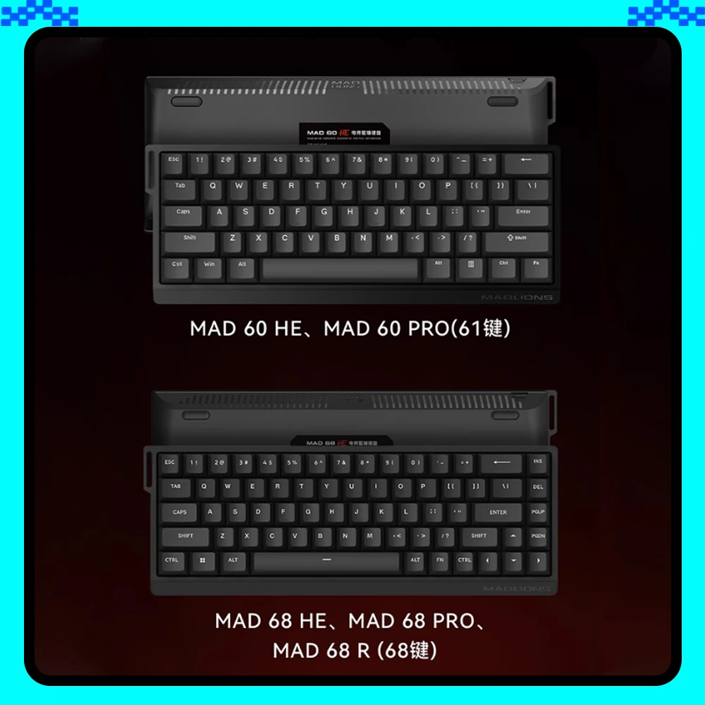 Madlions Mad 60He لوحة المفاتيح الميكانيكية المغناطيسية MAD68 لوحة المفاتيح السلكية Mad60he مخصص MAD68he Esports ألعاب لوحة المفاتيح الهدايا
