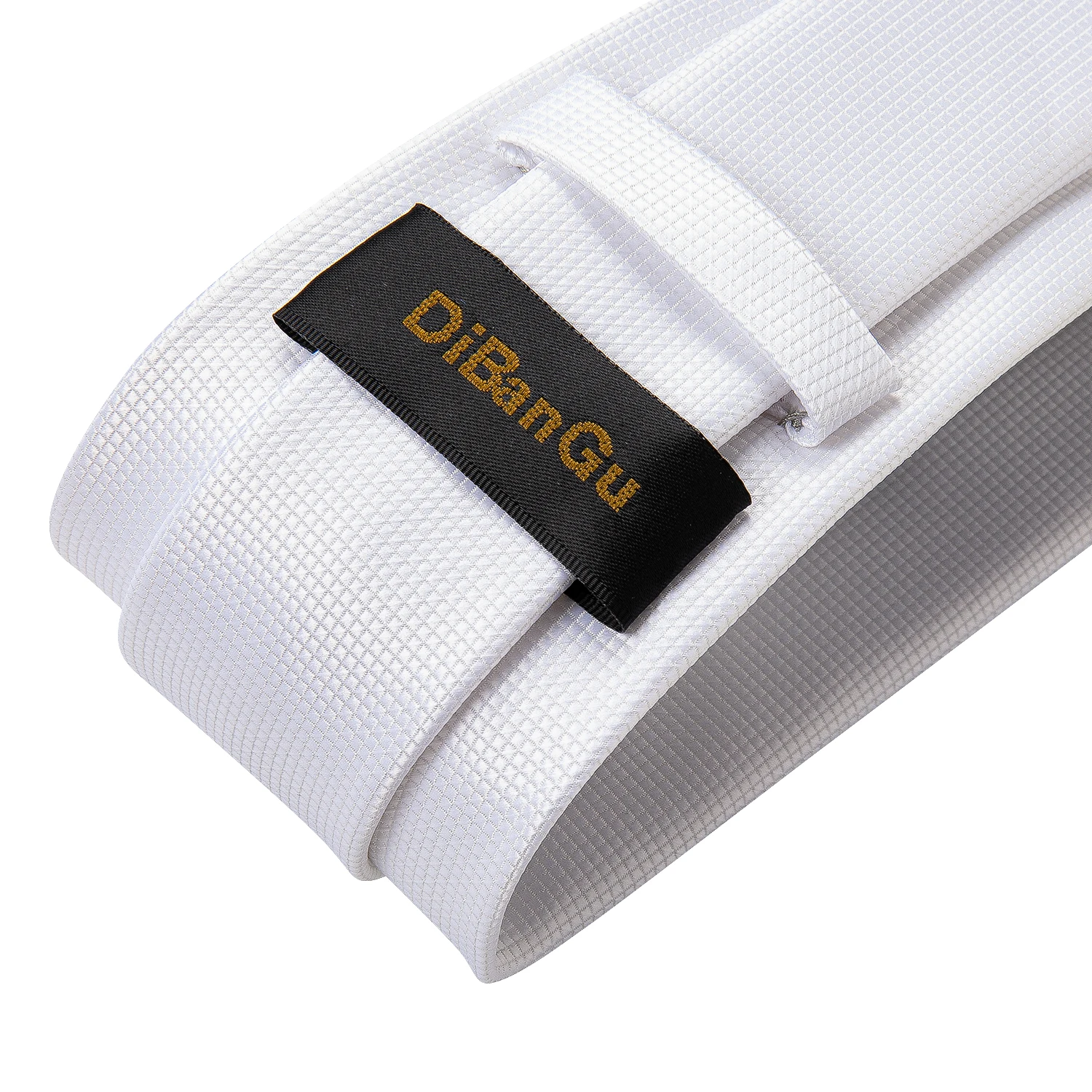 ربطات عنق من البوليستر الأبيض الصلب للرجال ، إكسسوارات بذلات حفلات الزفاف ، ربطة عنق ، أزرار أكمام منديل ، هدية للزوج ، 8: