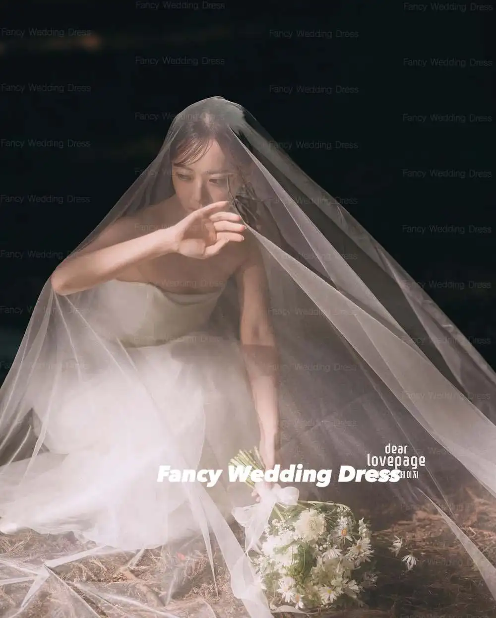 Vestido de novia sin tirantes de color marfil sencillo y elegante, vestidos de noche populares de Corea, vestidos de fiesta de cumpleaños de tul suave personalizados