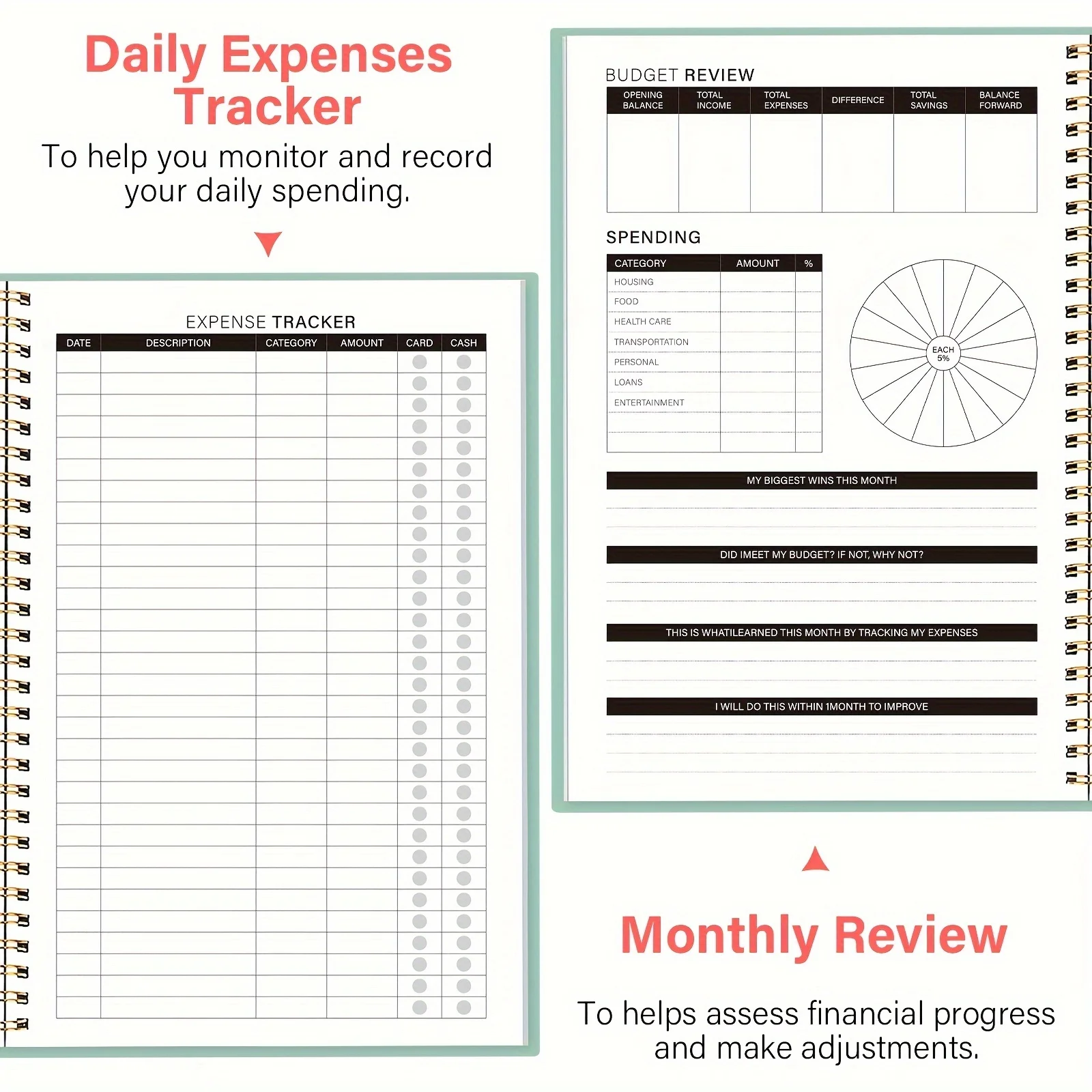 Monthly Finance Budget Planner Organizer with Expense Tracker Notebook ...