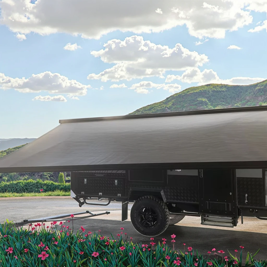 Electric Truck Camper Van Retractable Awning for Motorhome Bus RV Parts Accessories Crank Aluminum Profile for Camping Caravans view 4