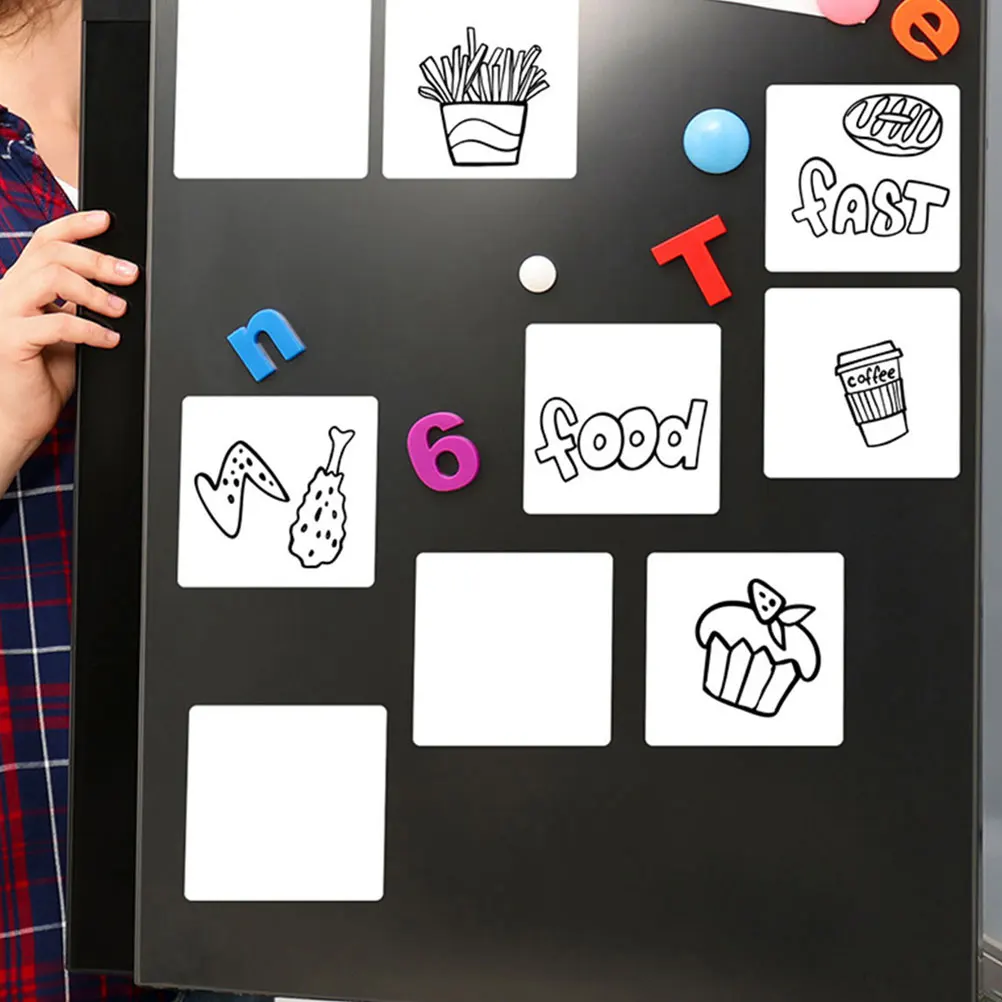 

2 set 2 Sets 10X10Cm Reusable Whiteboard Stickers Graffiti Wall Decals Erasable Drawing Board For Kids Pvc Washable Creative