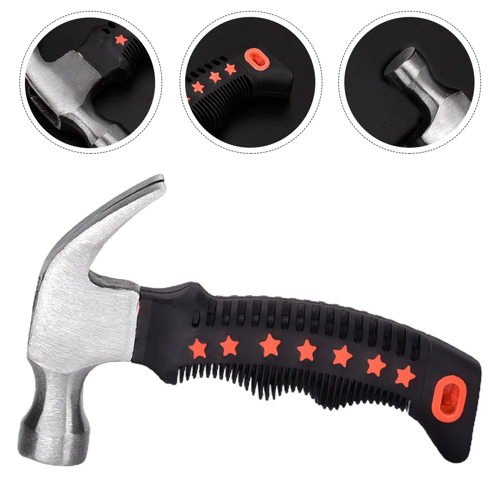 

1Pcs Claw Hammer Short Handle Mini Compact Nail Pulling Hammer Non-Slip Ergonomic Handle Practical Hand Tool Home Use