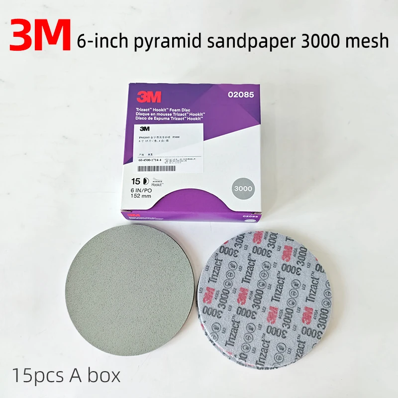 

3M 02085 Trizact 6-Inch 3000-Grit Sandpaper For Aircraft And Yacht Ultra-Fine Grinding And Polishing 15 Sheets