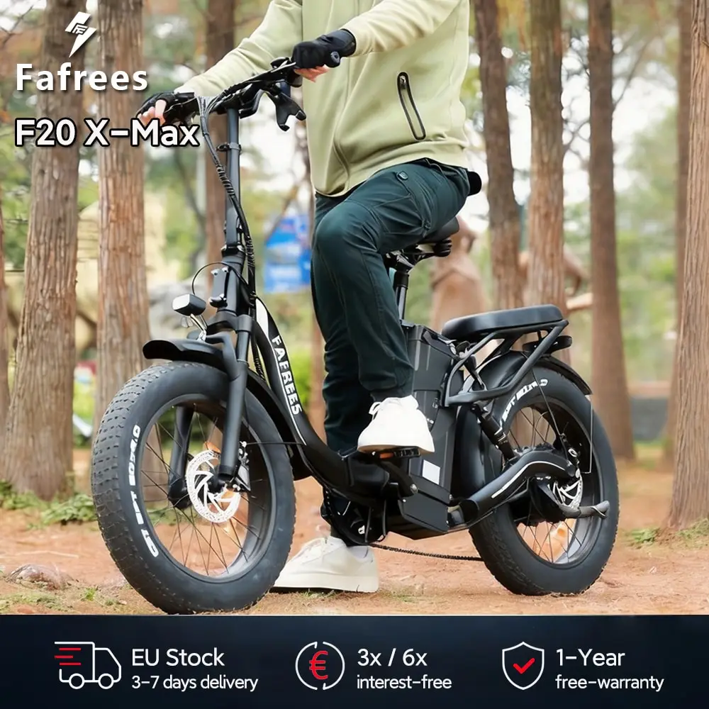 Fafrees F20 X-MAX 20 Zoll E-bike Mountainbike Mit 48V 30Ah Abnehmbarem Akku, 7-Gang, 25 km/h und 120–140km Reichweite