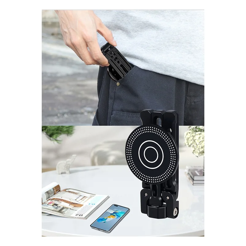Top Deals Multifunctional Magnetic Wireless Charging Photography Stand Folding Quick Release Tripod Handheld Selfie Phone Holder