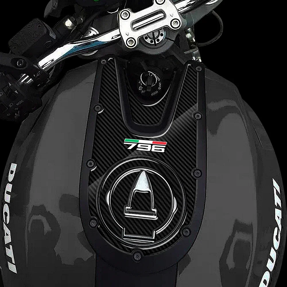 

For Ducati Monster 796 2008-2014 3D Carbon-look Motorcycle Gas Cap Sticker Tank Pad Protector
