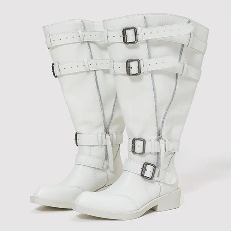 

New Women's Shoes Fashion Soft Leather Slouchy Boots for Woman Exquisite Platform Knee High Boots Designer Shoes Botas Feminina