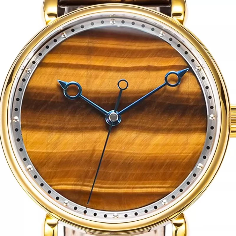 

2025 Limited Edition 41Mm Natural Tiger's Eye Mechanical Watch Sapphire Crystal 50m Waterproof ETA Movement