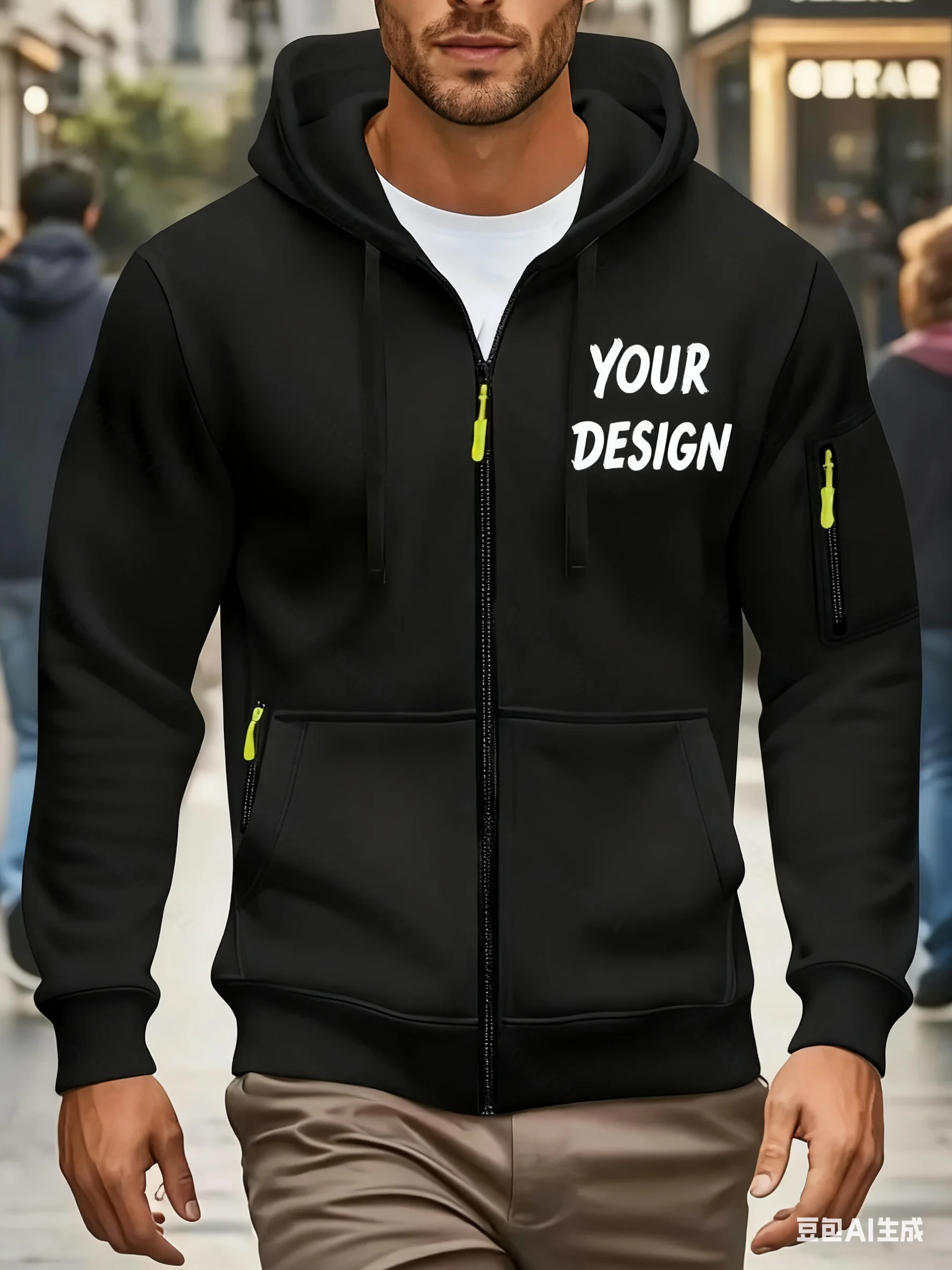 

2025 new custom men's fashionable multi pocket zipper cardigan, sports jacket, hooded sports shirt that you need
