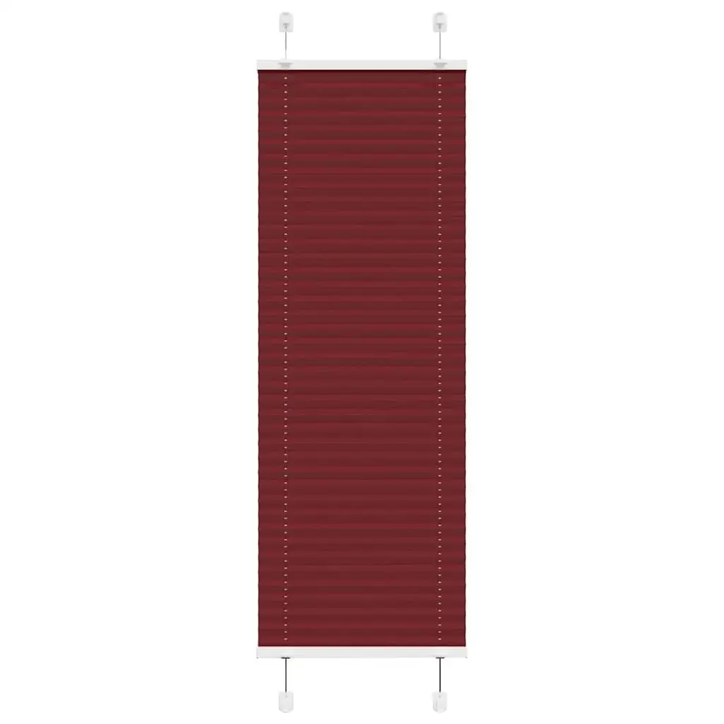 50x100 cm Bordeaux Red Pleated Blinds - 49.4 cm Wide Polyester Fabric Window Covering