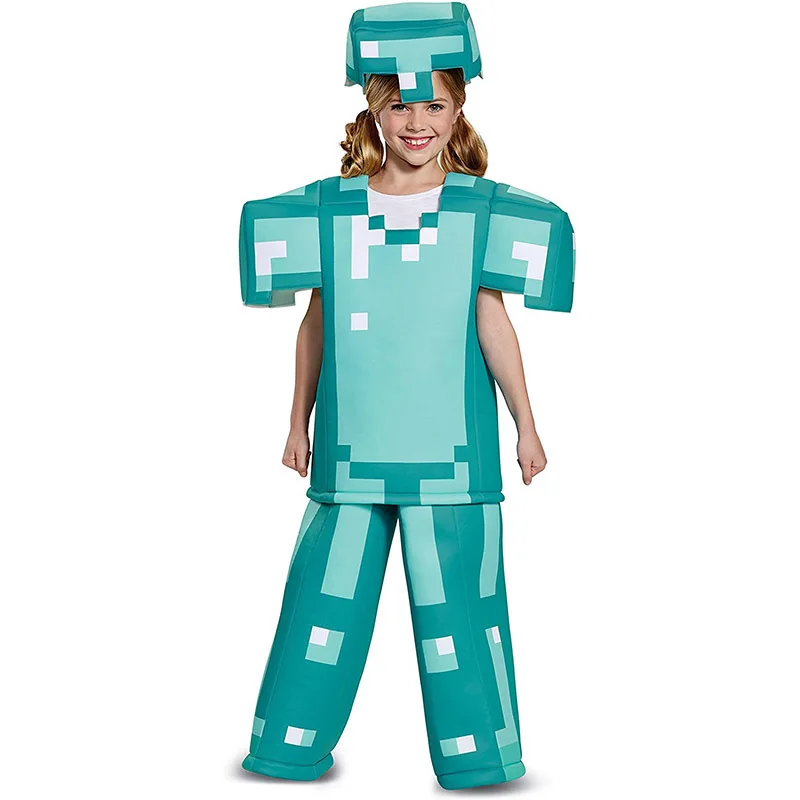 High-Quality Materials Halloween Minecraft Diamond Armor Series Cosplay Game Character Acting Costume