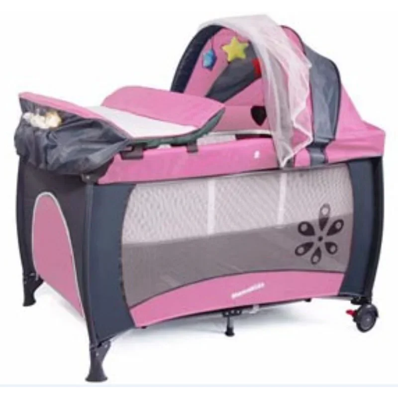 Berceaux de pépinière à 2 couches pour enfants, lit balançoire, parc pour bébé, chambre à coucher épissée, grand lit avec jouets, multifonctionnel,