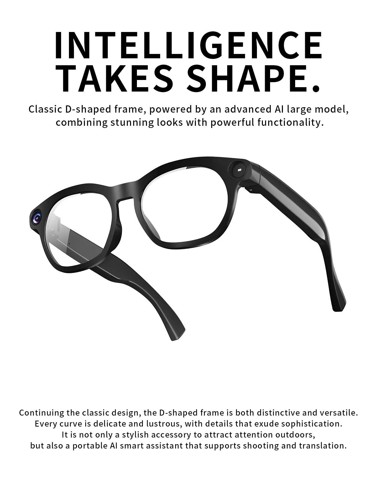 NEW CY03 Smart Glasses 800W HD Camera Intelligent AI Large Model Audio&Video Online Audio Call Translation Smart Touch Glasses