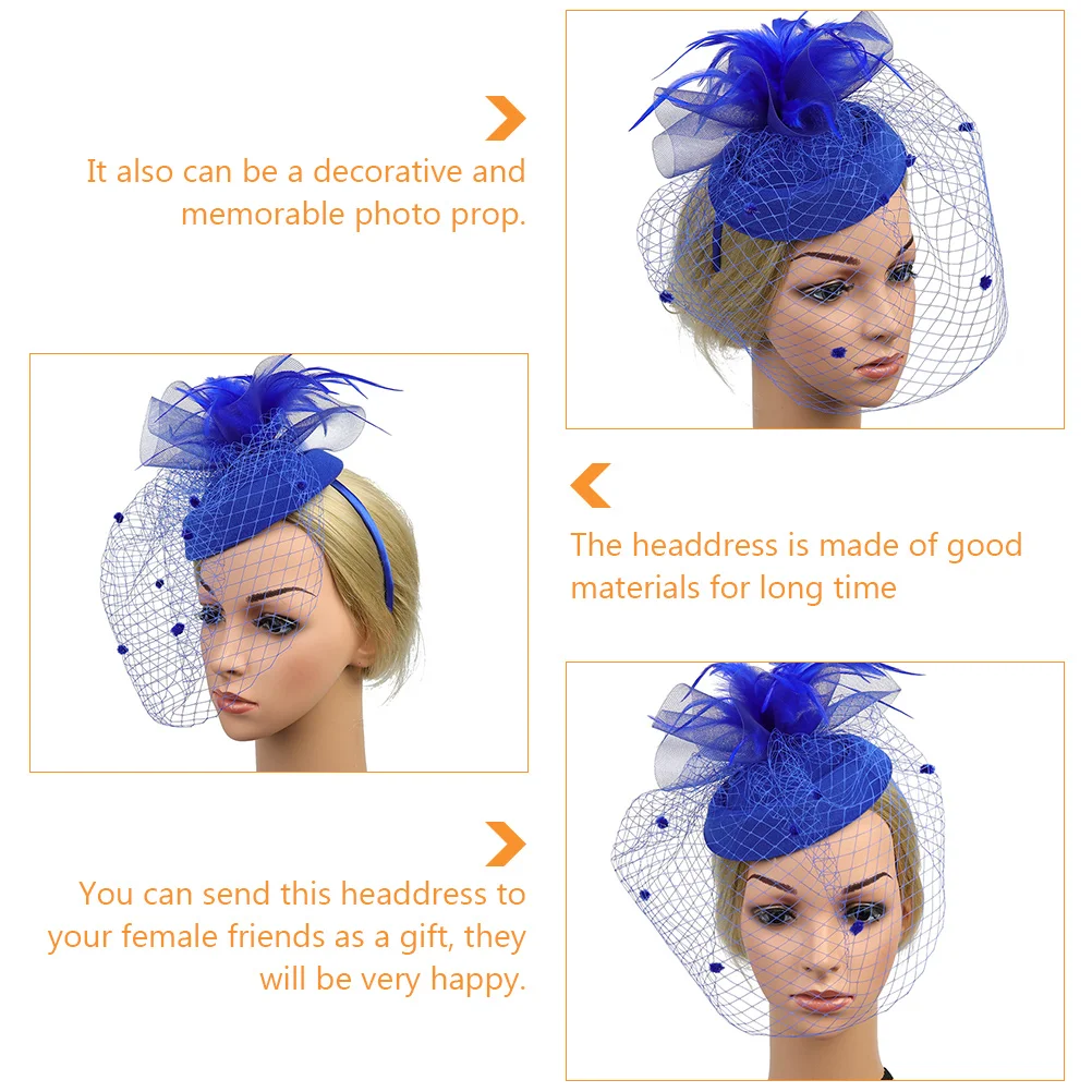 

1pc Flower Hat Decorative Hair Band Bridal Headdress Wedding Accessory Photo Prop Women Headwear Net Yarn Hairstyle Tool