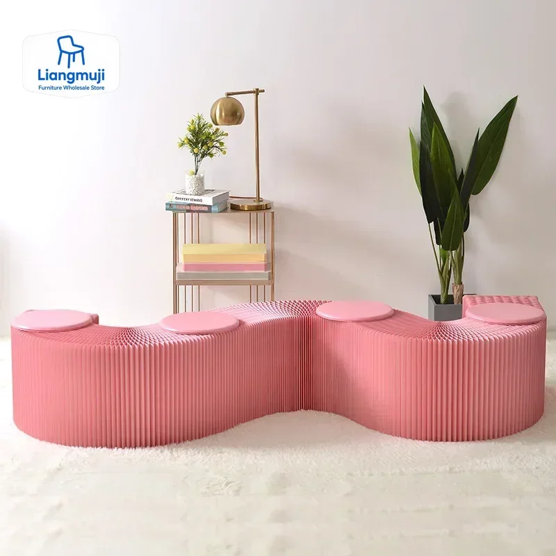 

Creative Sofa Bench Eighteen Home Space-saving Deformable Portable Retractable Folding Organ Paper Stool Furniture folding stool