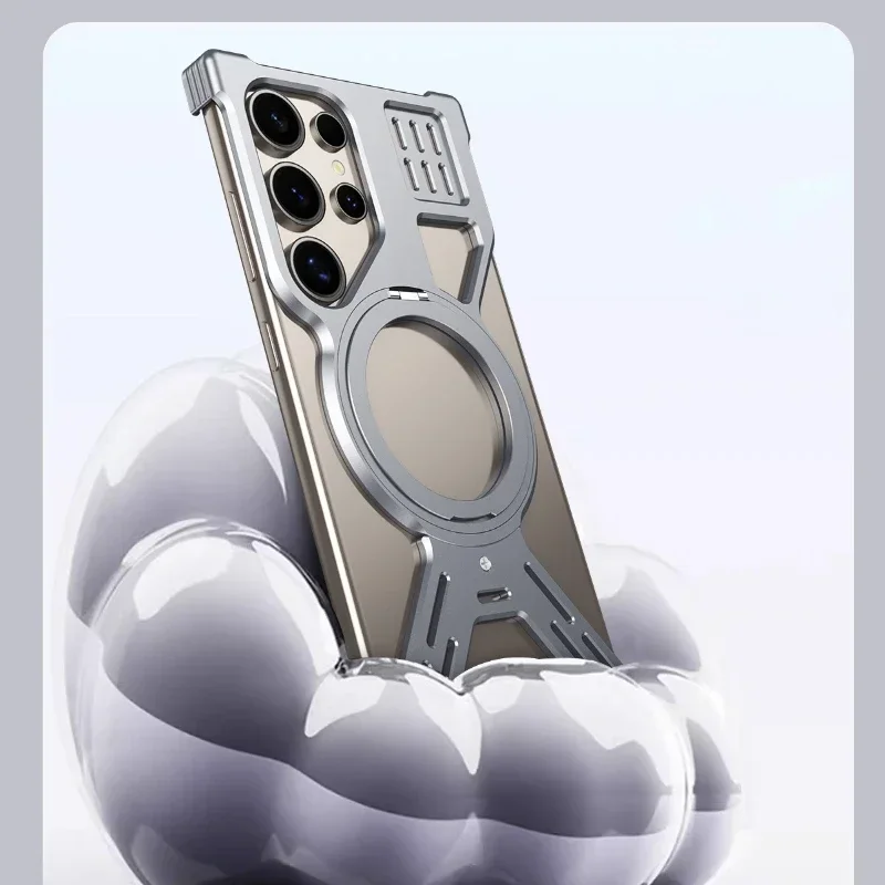 

for Samsung Galaxy S25 S22 S23 S24 Ultra Series Phone Case Metal Magnetic Anti-Fall Metal Heat Dissipation Cover Phone Case