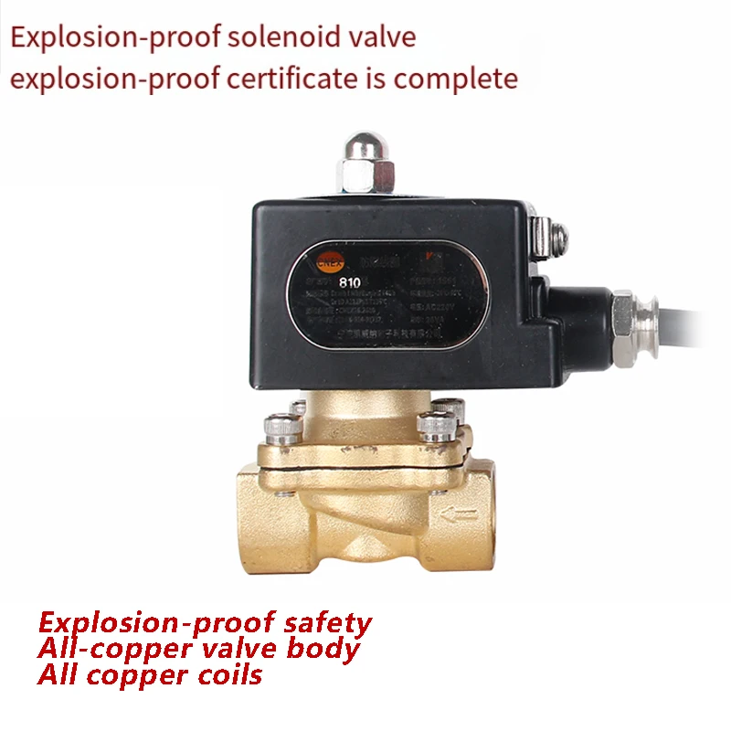 

1~3PCS 2W 4 Points Gas valve 6 Points 1 inch All Copper Valve 2 inch Water Gas Natural Explosion-proof Solenoid Valve12V24V220V