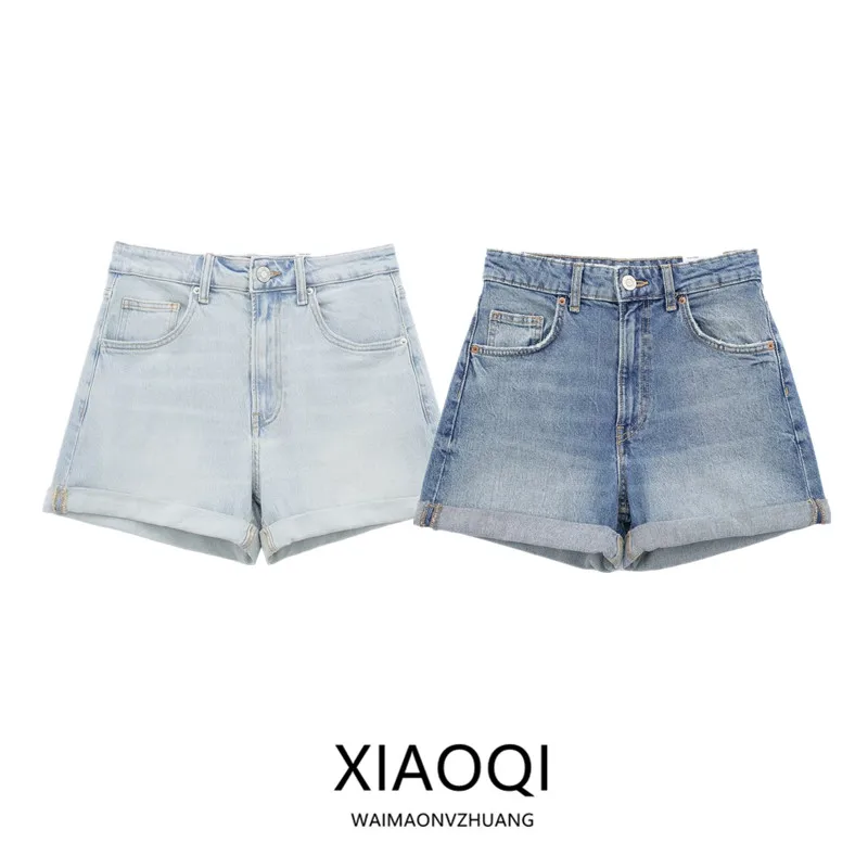 

Summer 2024 Women's Casual Loose Comfortable Jeans ort Pants Versatile High Waist Regular Thin Spring Summer Collection