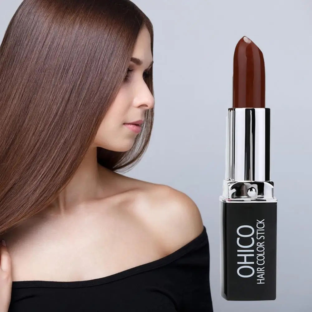 Cor do cabelo Vara Seguro Forte Cobertura Capacidade Ampla Aplicação Beautiful Lipstick Shape Descartável Cabelo Maquiagem Dye Pen