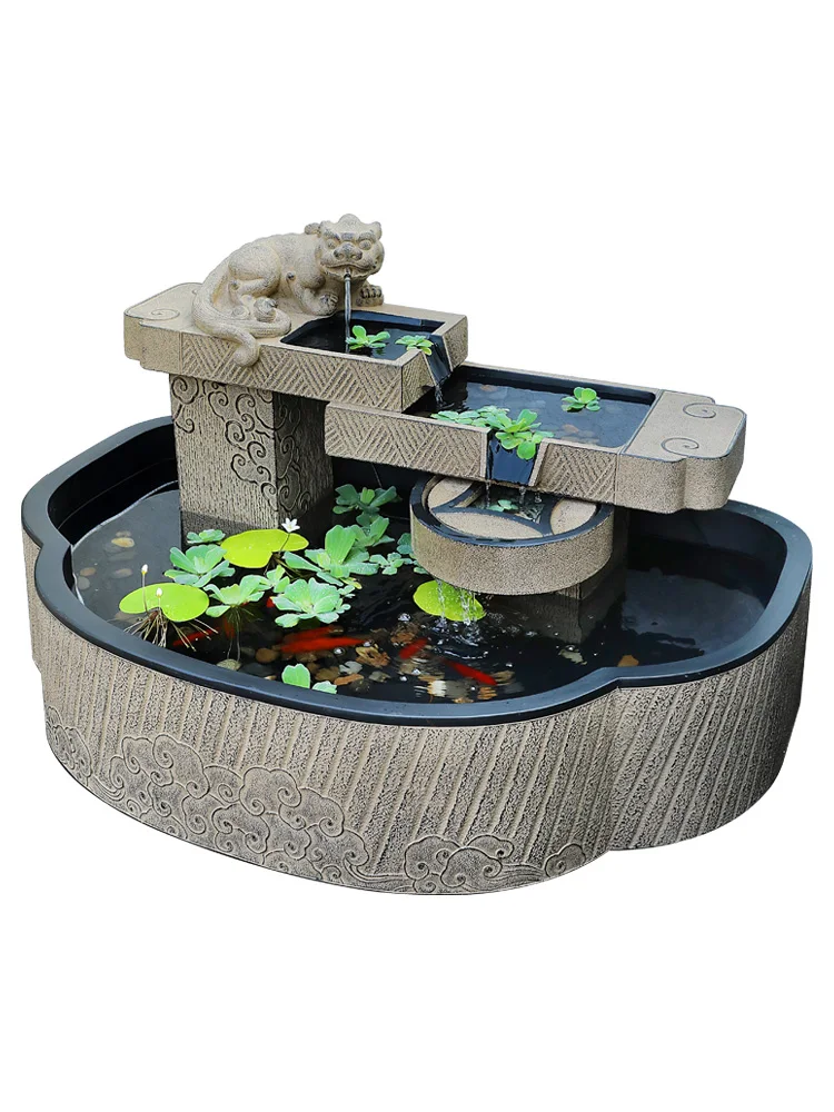 Courtyard Garden Flowing Fish Pool Outdoor Terrace Circulating Water Ornament