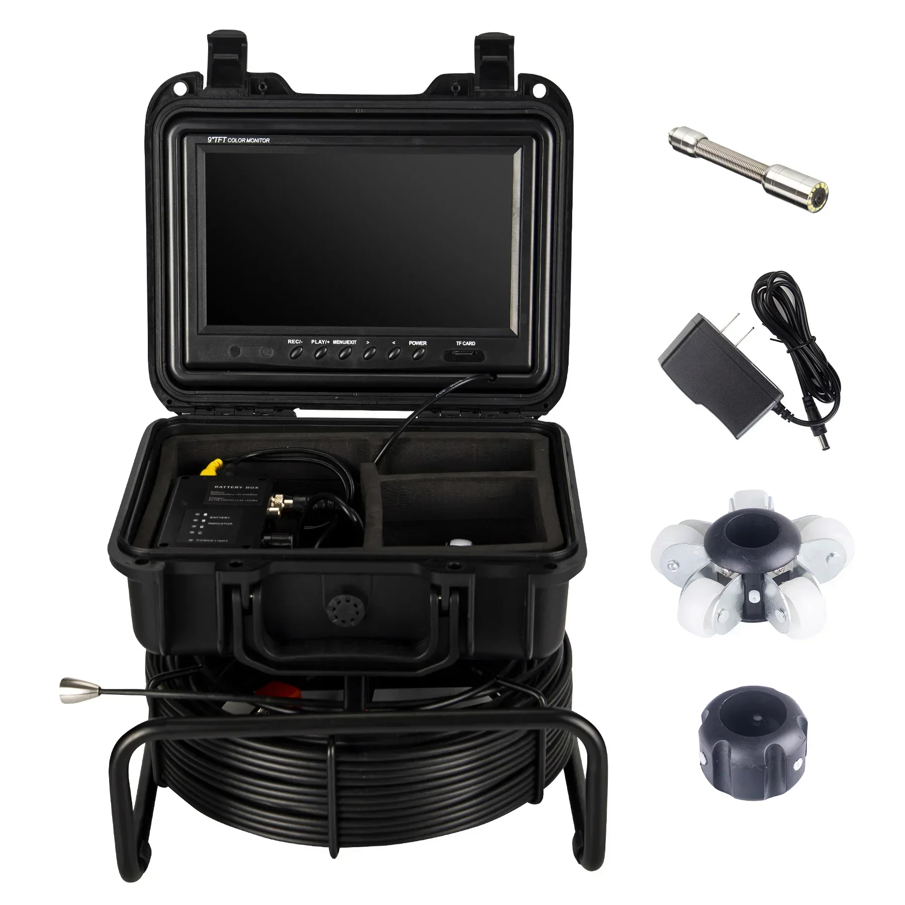 كاميرا أنابيب الصرف الصحي 1080P المنظار 512 هرتز التسوية الذاتية الصناعية 23 مللي متر رئيس استنزاف الأنابيب التفتيش كاميرا المجاري مع محدد #3