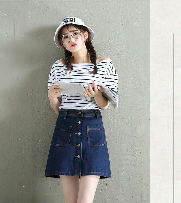 High Waist A-Line  Skirt Women's Denim Skirt Spring Autumn Trendy Slimming Short Pants Skirt Summer New Style Korean Version