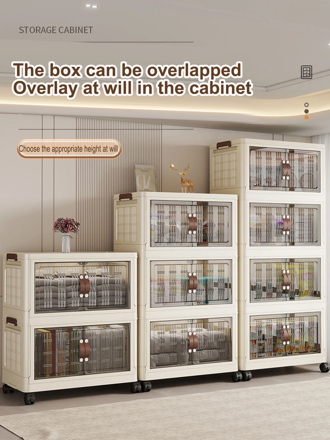 Multifunktions-Klappschrank mit großer Kapazität, staubdichter Kleiderschrank, Schrank-Organizer, einfach zu installierende Aufbewahrungsboxen – Detail 4