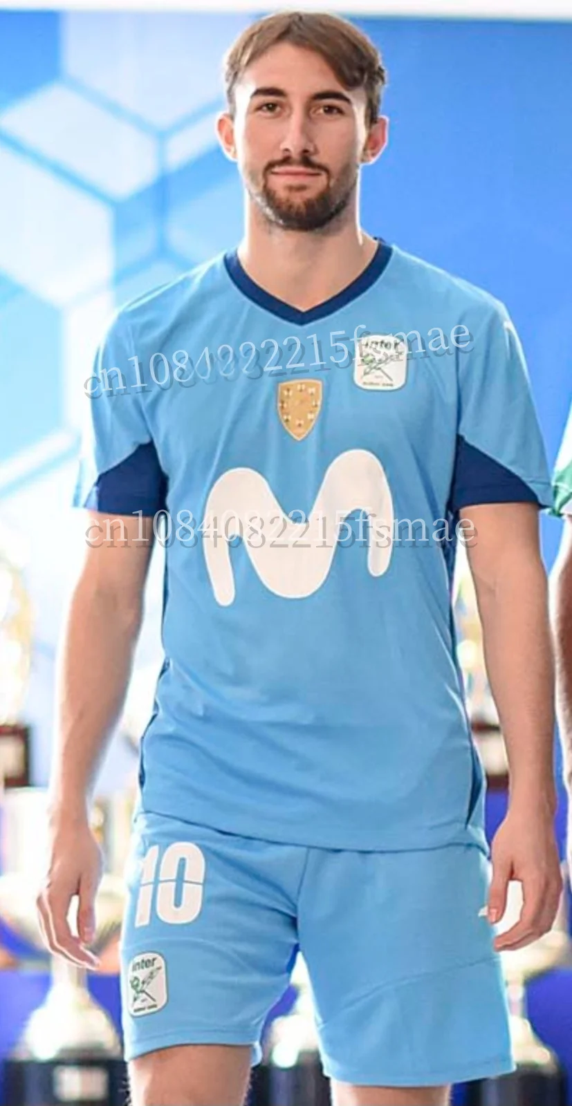 Camiseta Inter Movistar Fútbol Sala España 2025/26, Camiseta de Entrenamiento Futsal para Hombre, Manga Corta, Jersey Azul, Blanco, Negro