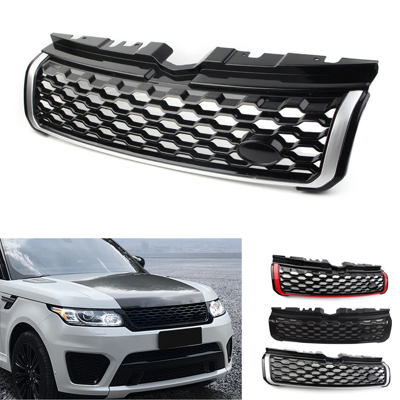 

Car Racing Grills Front Grille Bumper Hood Radiator Mesh Grid For Land Rover Range Rover Evoque 2010-2018