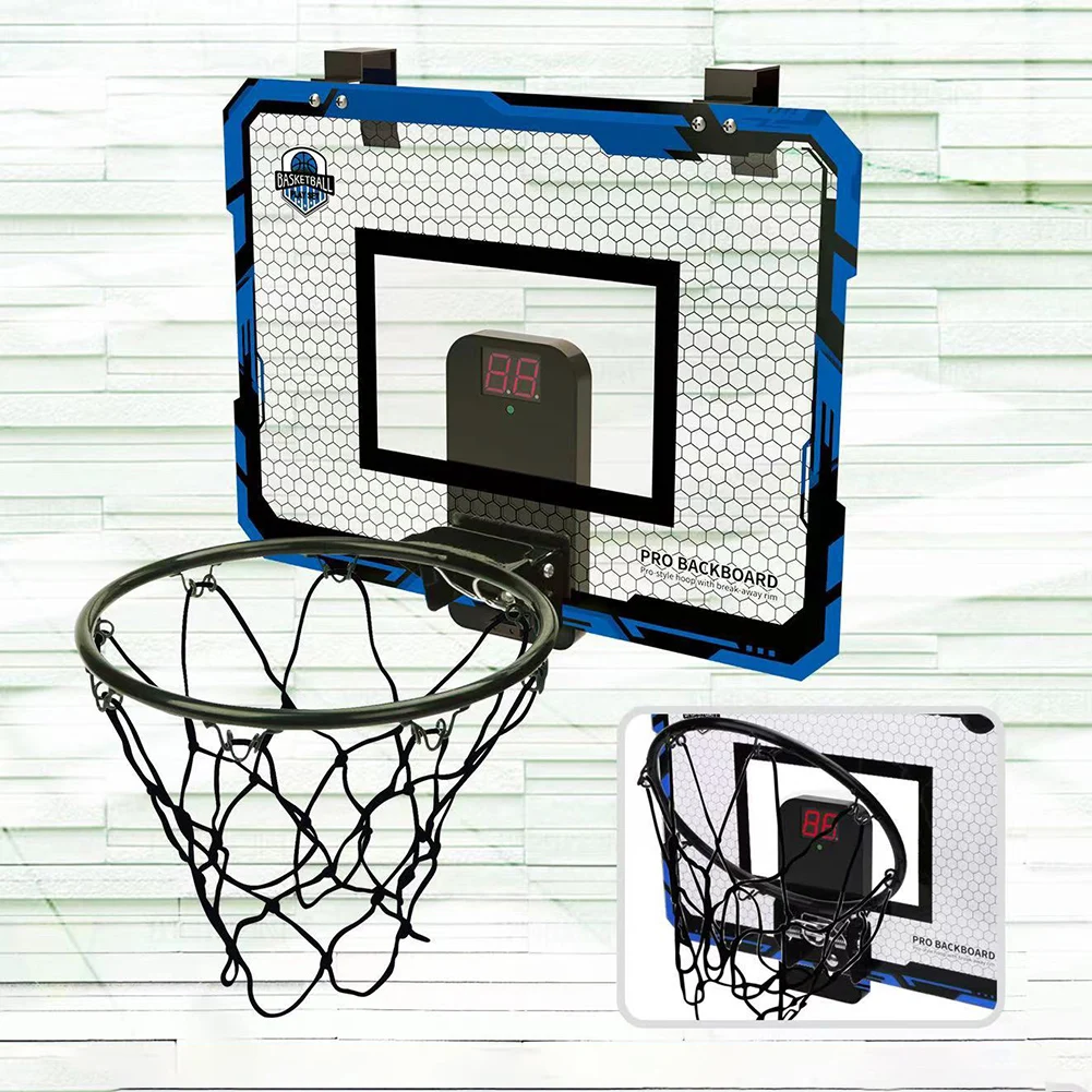 Mini panier de basket-ball pour enfants avec tableau d'affichage électronique, panneau arrière de sport de balle, accessoire d'exercice intérieur extérieur, jouets de jeu amusants