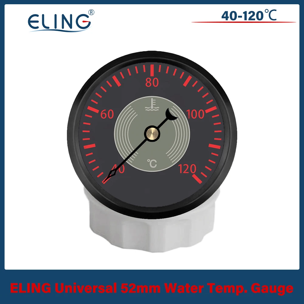 

ELING Водонепроницаемый датчик температуры воды 52 мм 40-120 ℃ Сигнал с красной желтой подсветкой для автомобиля, лодки, мотоцикла, универсальный 12 В 24 В
