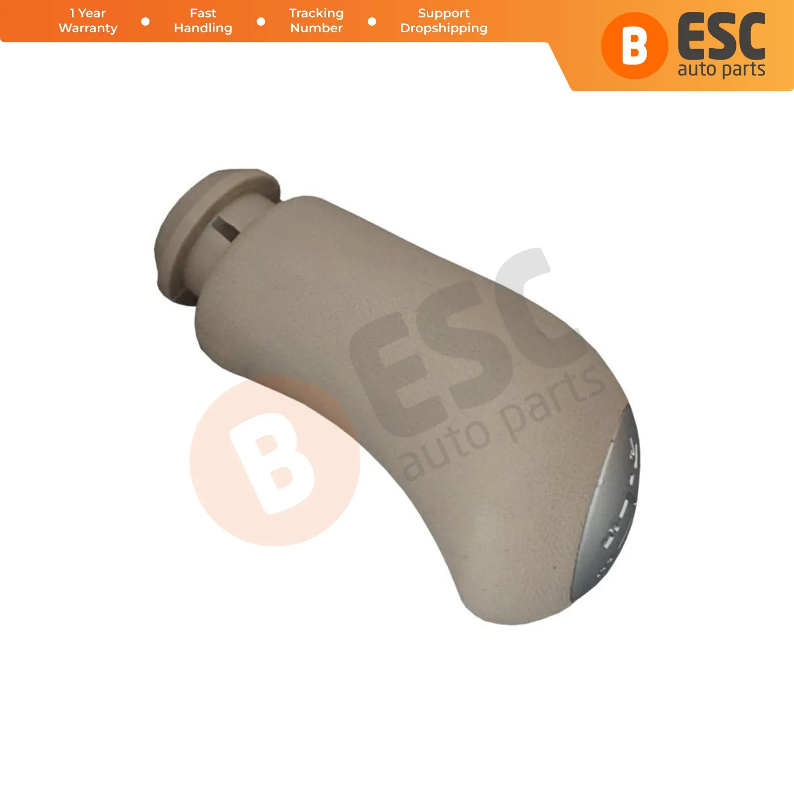 ESC Auto Parts ESP545 5-Speed Gear Shift Stick Knob 8200079112 Beige Chrome for Renault Clio 3 Megane 2 Scenic 2 Fast Shipment