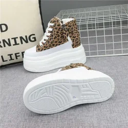 12CM Synthetic Genuine Leather Boot Ankle Winter Plush Women Autumn Spring Cowboy Platform Wedge High Brand Shoes
