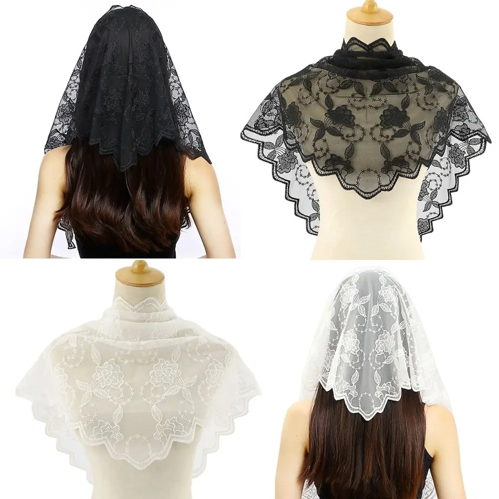 أزياء الجوف خارج الدانتيل وشاح الشعر رقيقة خمر مثلث العصابات الشعر التطريز أغطية الرأس الأنيقة للنساء الفتيات