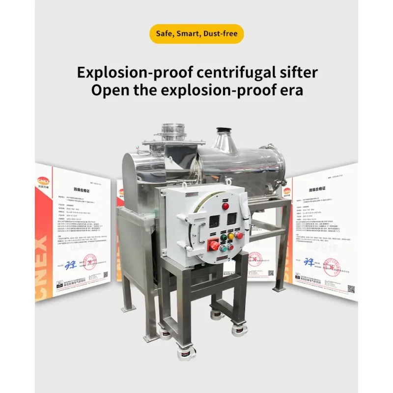 Lab Industrial Separator Vibrating Screen Powder Vibrator Sieve Explosion-proof Airflow Sieving Centrifugal Sifter Screening