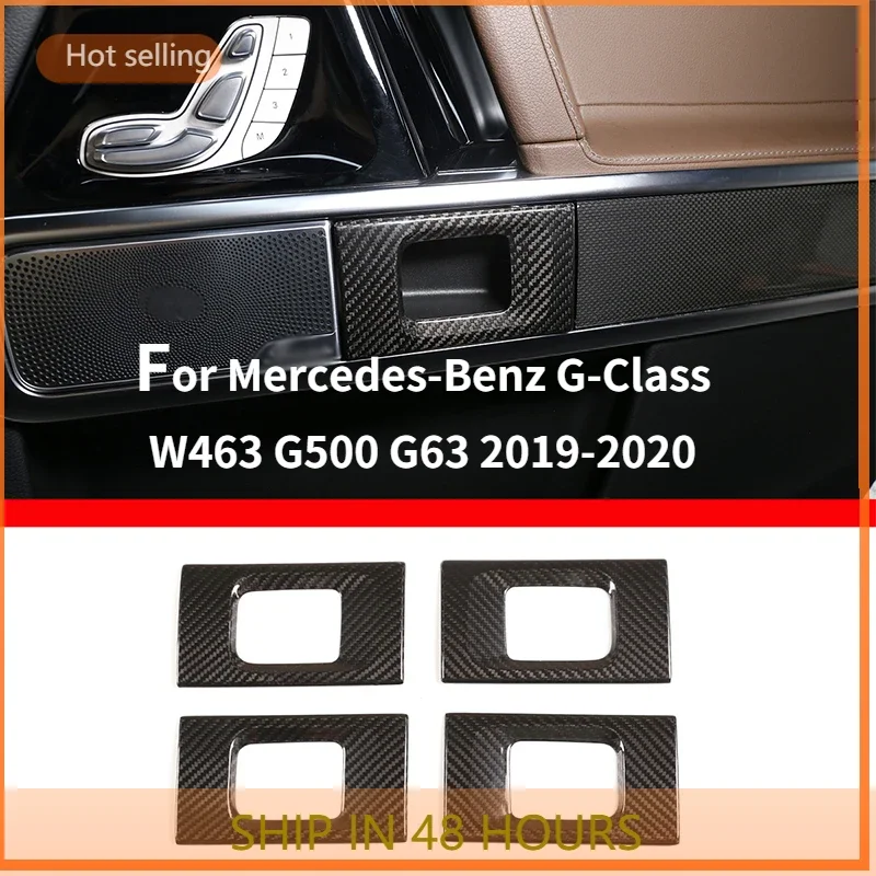 

For Mercedes-Benz G-Class W463 G500 G63 2019-2020 Real Carbon Fiber Interior Door Bowl Cover Trim Car Sticker Car Accessories