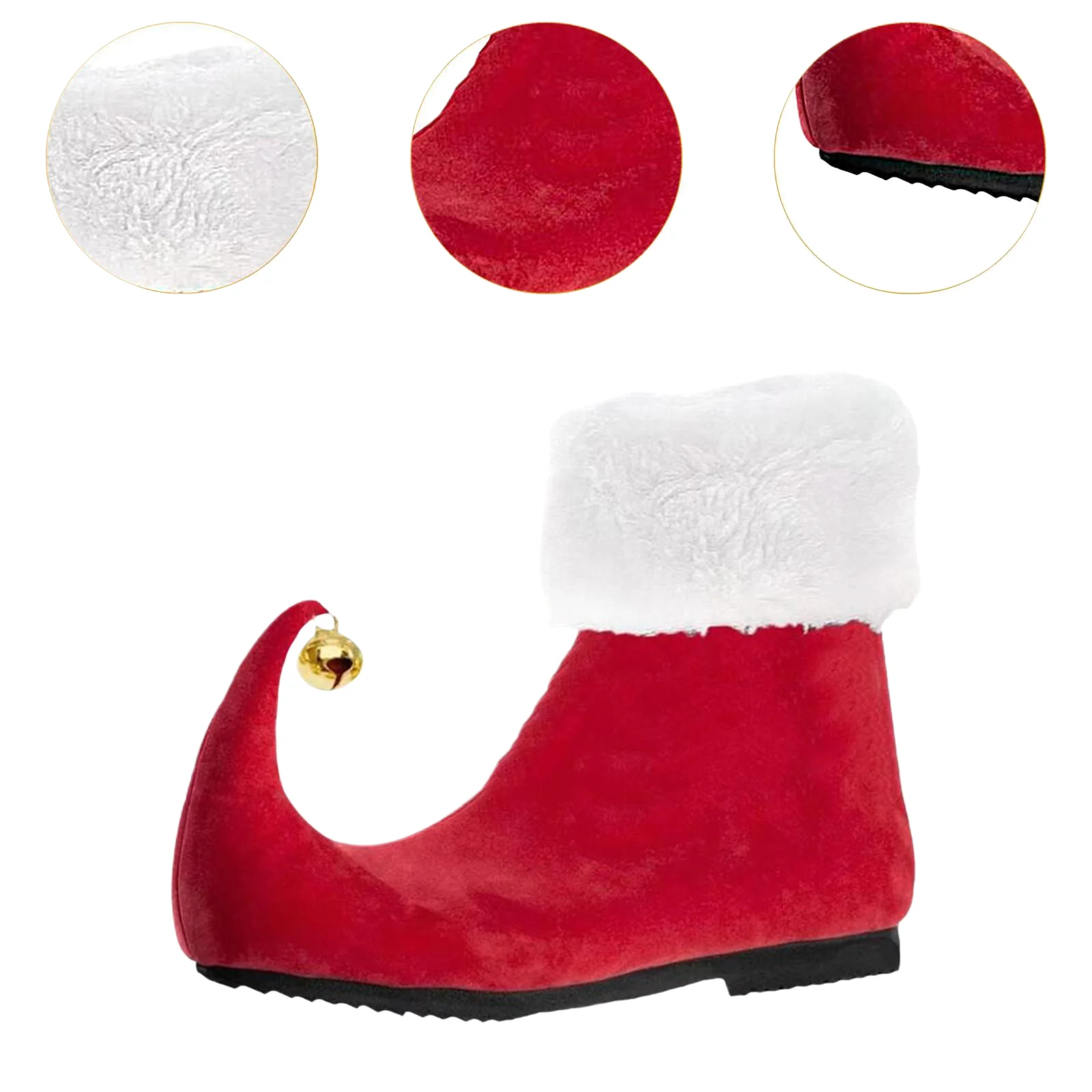 Christmas Santa Claus Shoes Adult Ankle Boots Bell Role Play Accessories Pointed Toe Shoes Party Stage Performance Shoes 2024