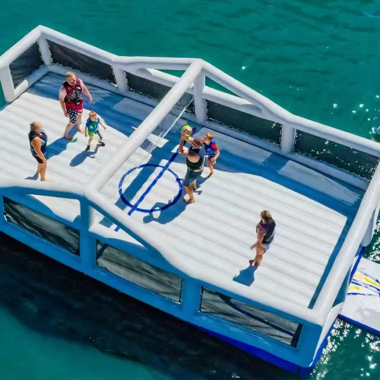 * / m Summer Play Water Sports Games Beach Water Game Inflatable Water Floating Volleyball Court Field m