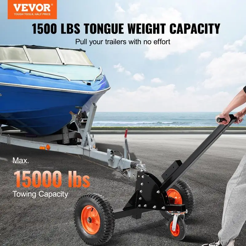 VEVOR Adjustable Trailer Dolly, Max.15000lbs Towing Capacity, 2 in 1 Trailer Mover with 24'' / 29'' Adjustable Height & 2'' Ball