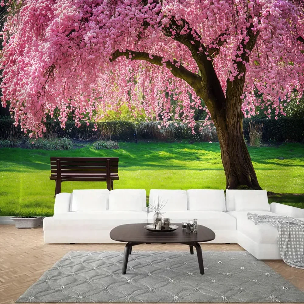 Cherry Blossom  Visual Effects Tapestry for Living Room Bedroom Office Decor Creative Gift Background Cloth