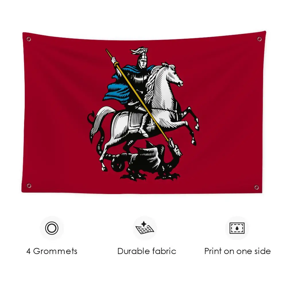 Russian Federation Moscow Capital Flags 3x5 Ft Custom Banner For Garage Door Room Decor Wall Out Decoration With Metal Buckle